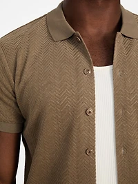 Eco Calvin Chevron-Knit Shirt