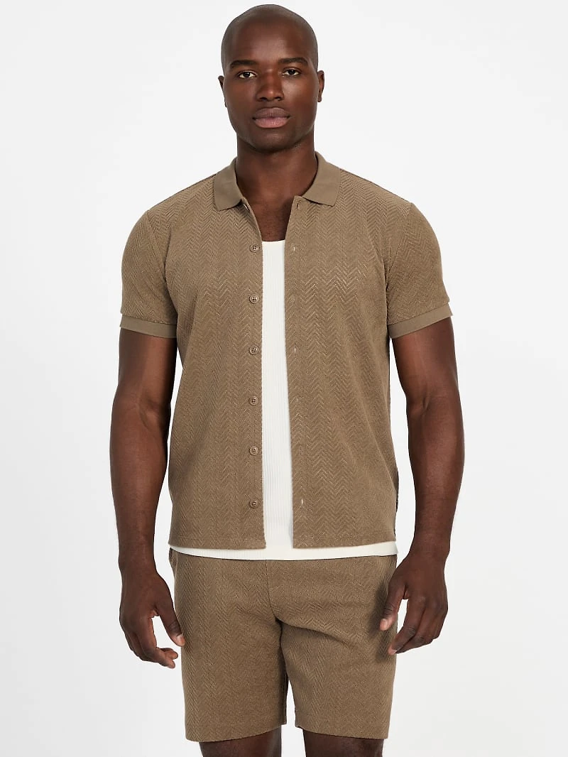 Eco Calvin Chevron-Knit Shirt