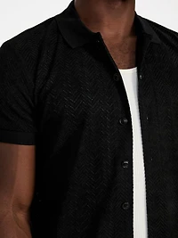 Eco Calvin Chevron-Knit Shirt