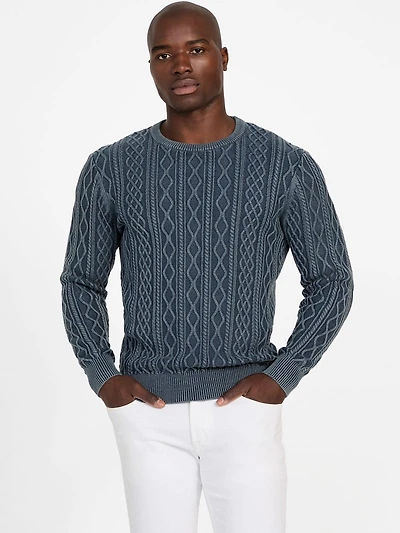 Herman Cable-Knit Washed Sweater