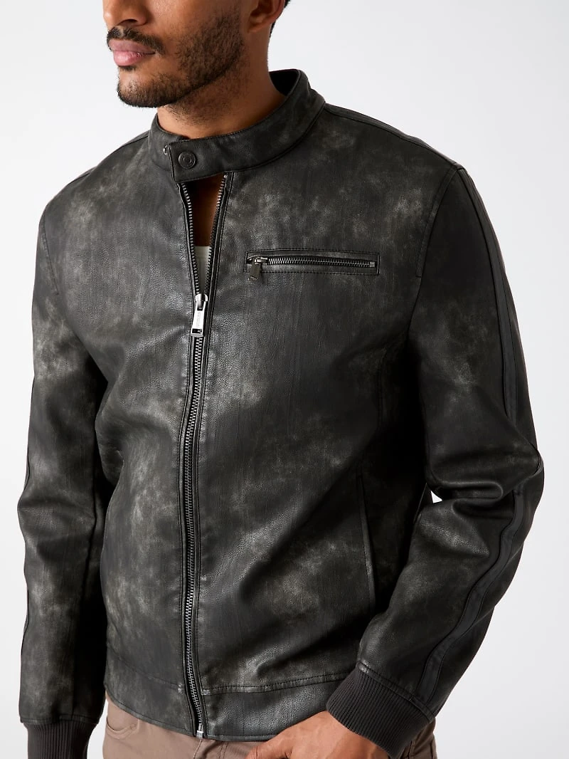 Faux-leather jacket