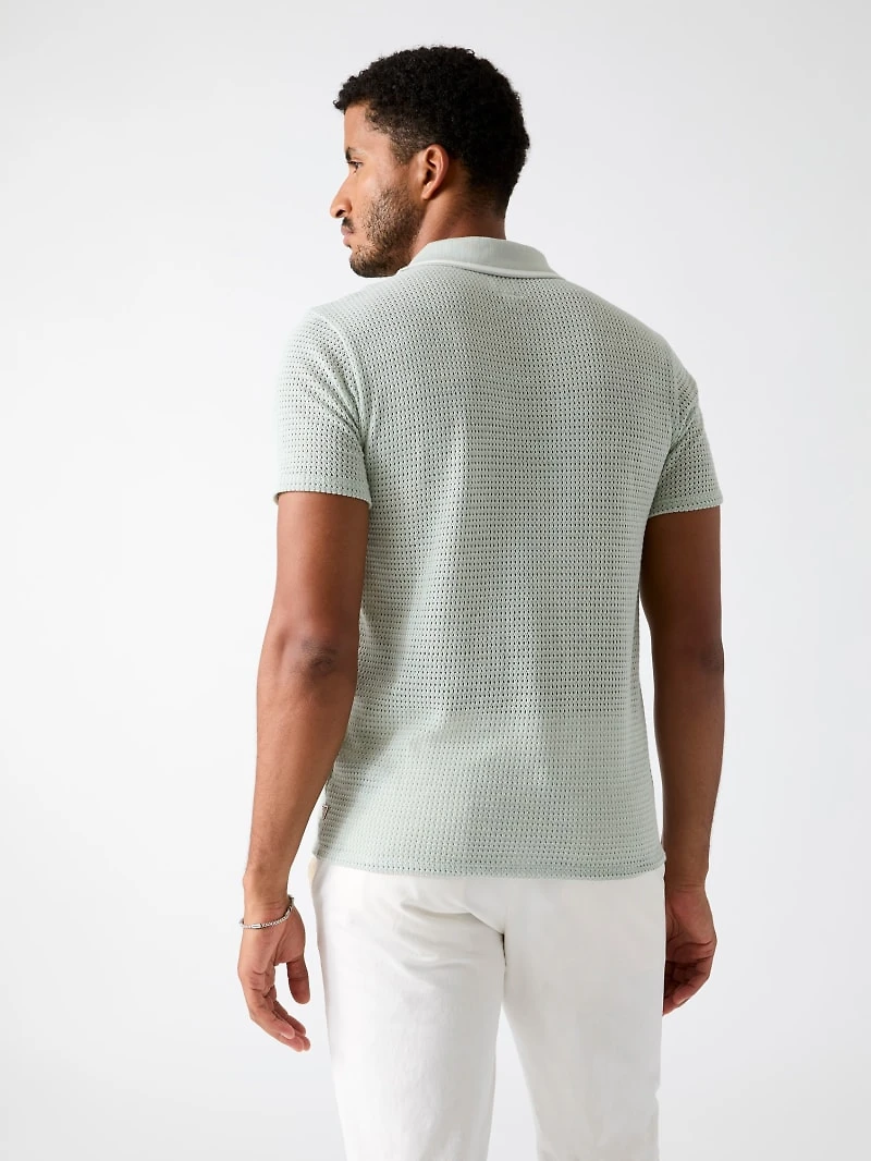 Buttonless polo shirt