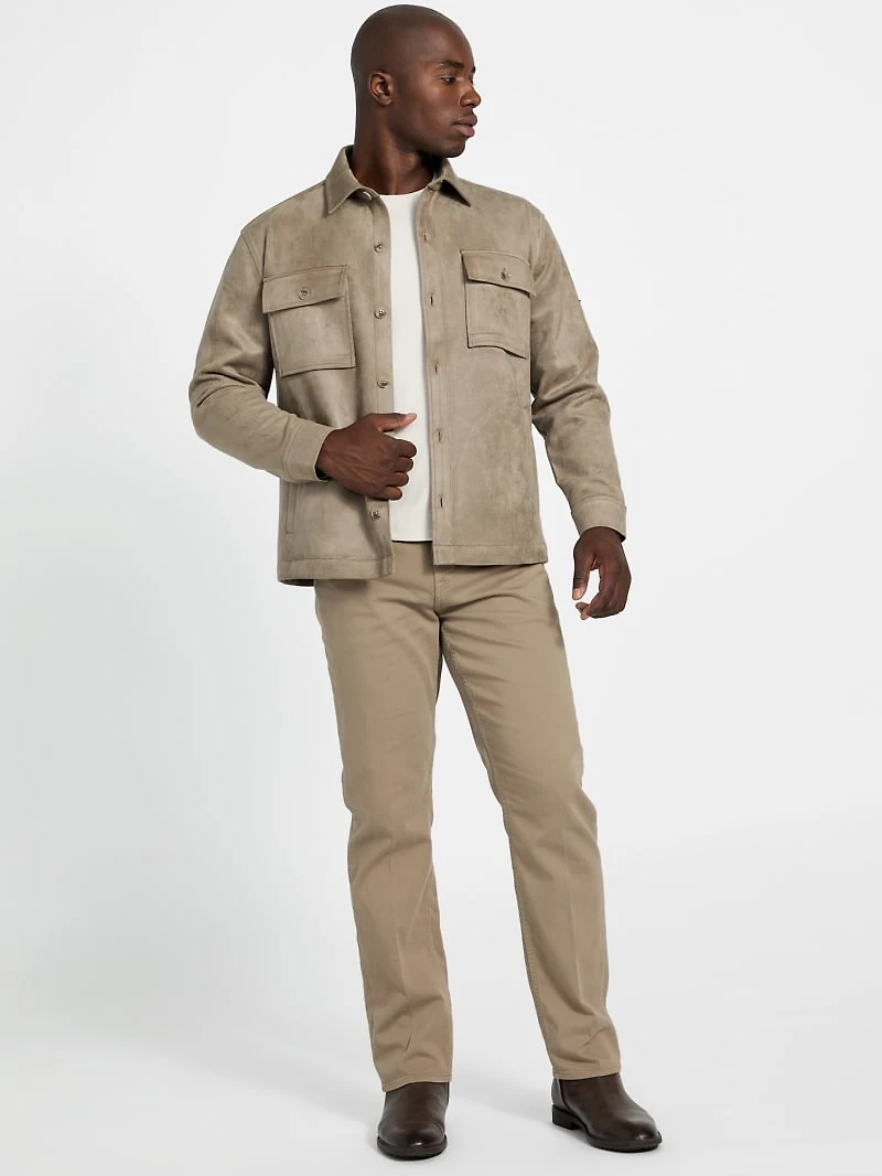 Faux suede overshirt