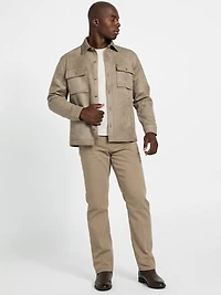 Faux suede overshirt