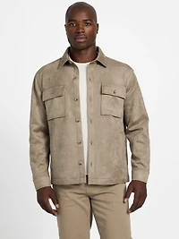 Faux suede overshirt