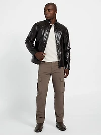 faux leather biker jacket