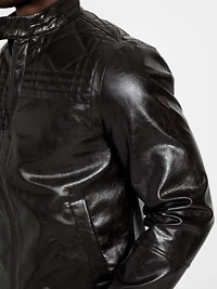 faux leather biker jacket