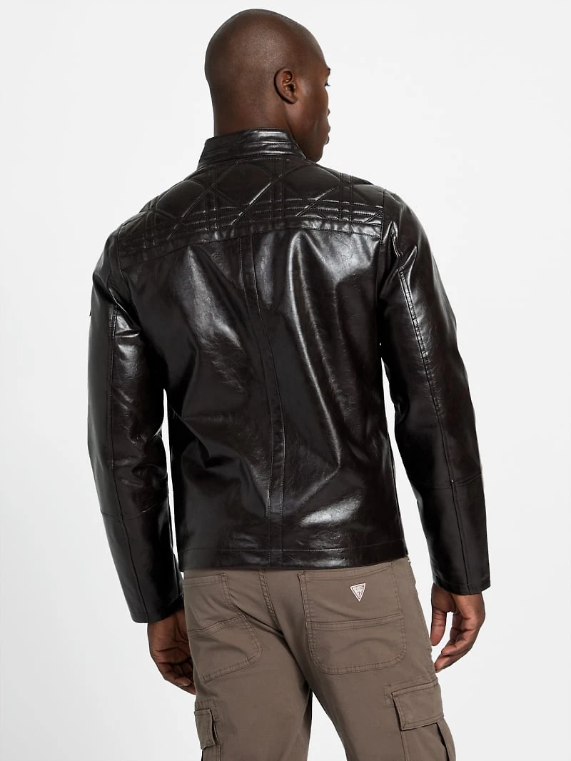 faux leather biker jacket