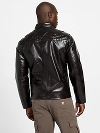 faux leather biker jacket