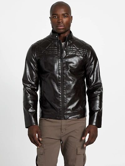 faux leather biker jacket