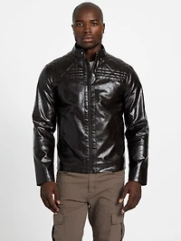 faux leather biker jacket
