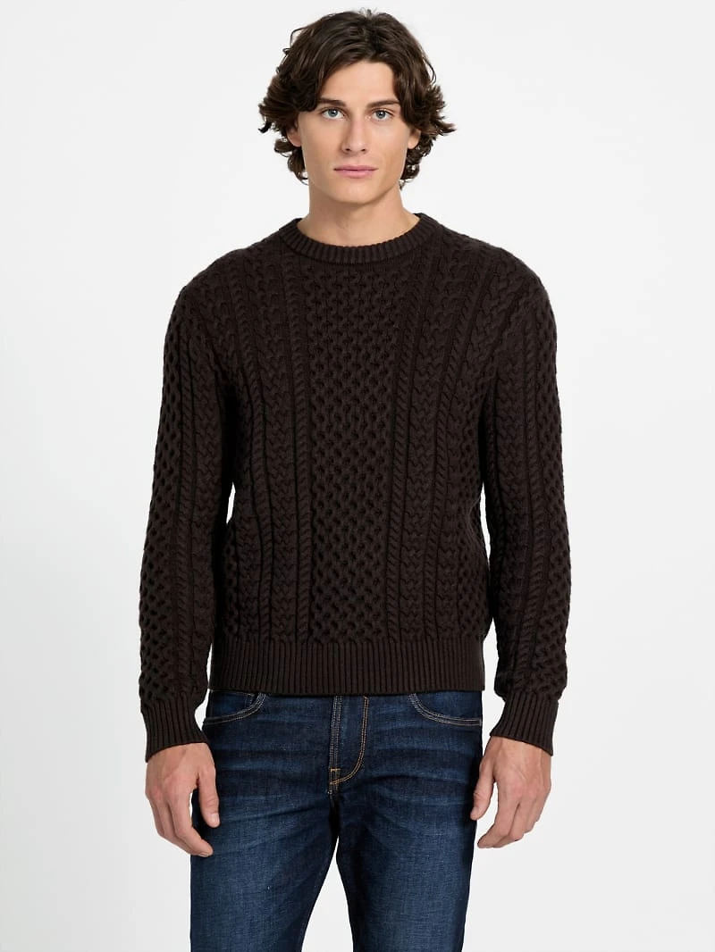 Eco Nathan Mixed Cable-Knit Sweater