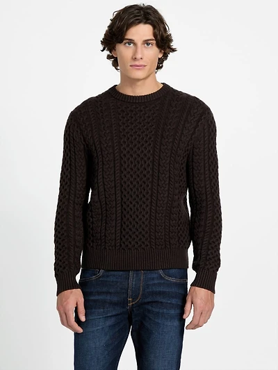 Eco Nathan Mixed Cable-Knit Sweater