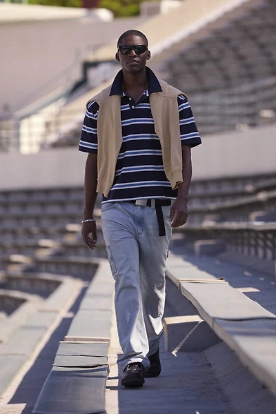 Striped polo t-shirt