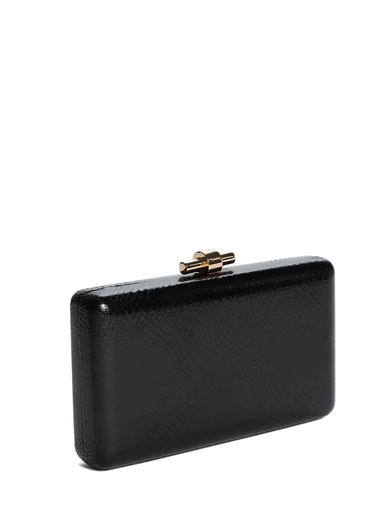 Gold-Tone Python Clutch
