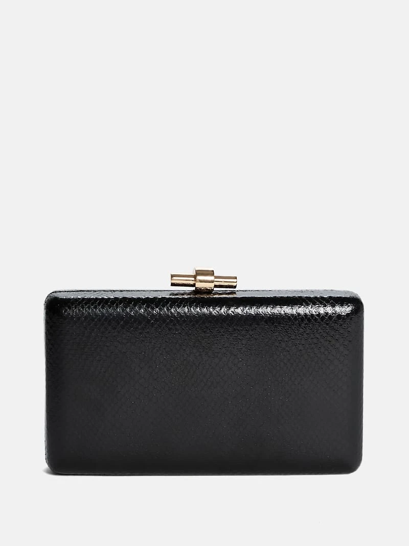 Gold-Tone Python Clutch