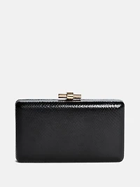 Gold-Tone Python Clutch
