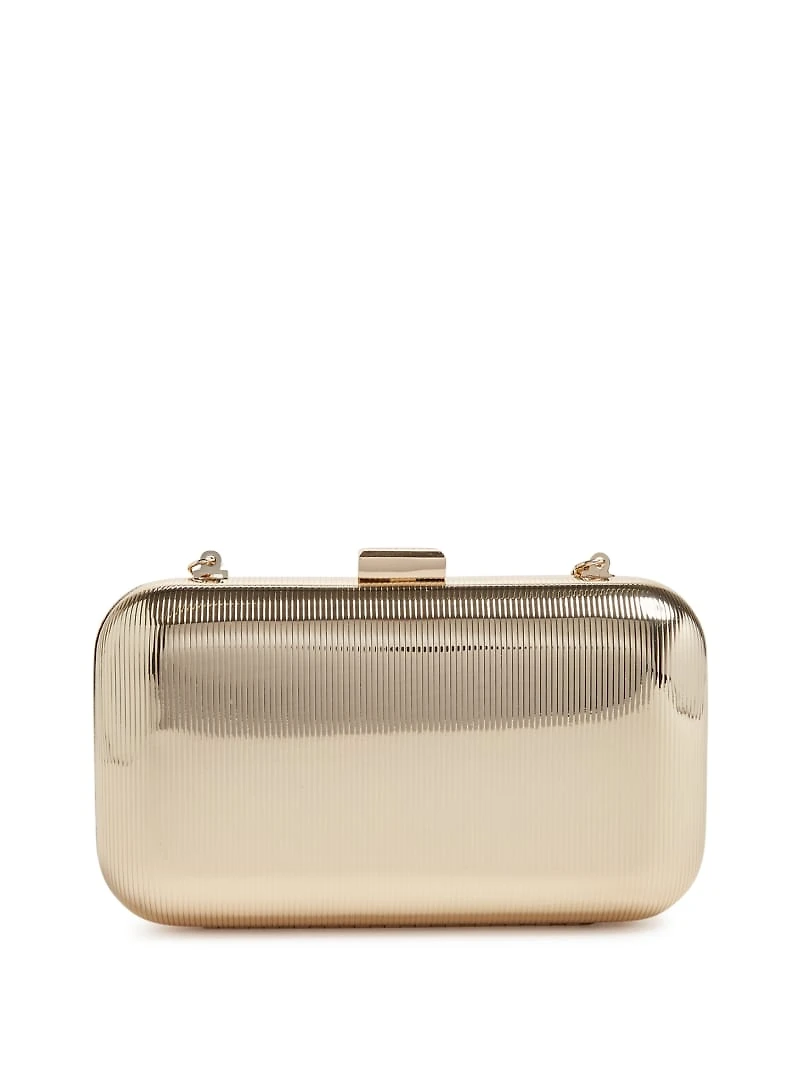 White Gold Textured Clutch
