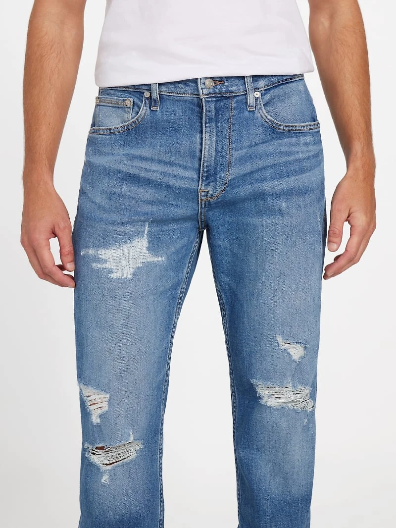 Eco Mason Destroyed Regular-Fit Straight Jeans