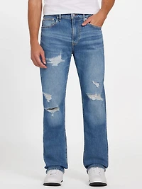 Eco Mason Destroyed Regular-Fit Straight Jeans