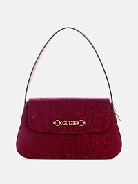 Avelina Rhinestone Logo Shoulder Bag