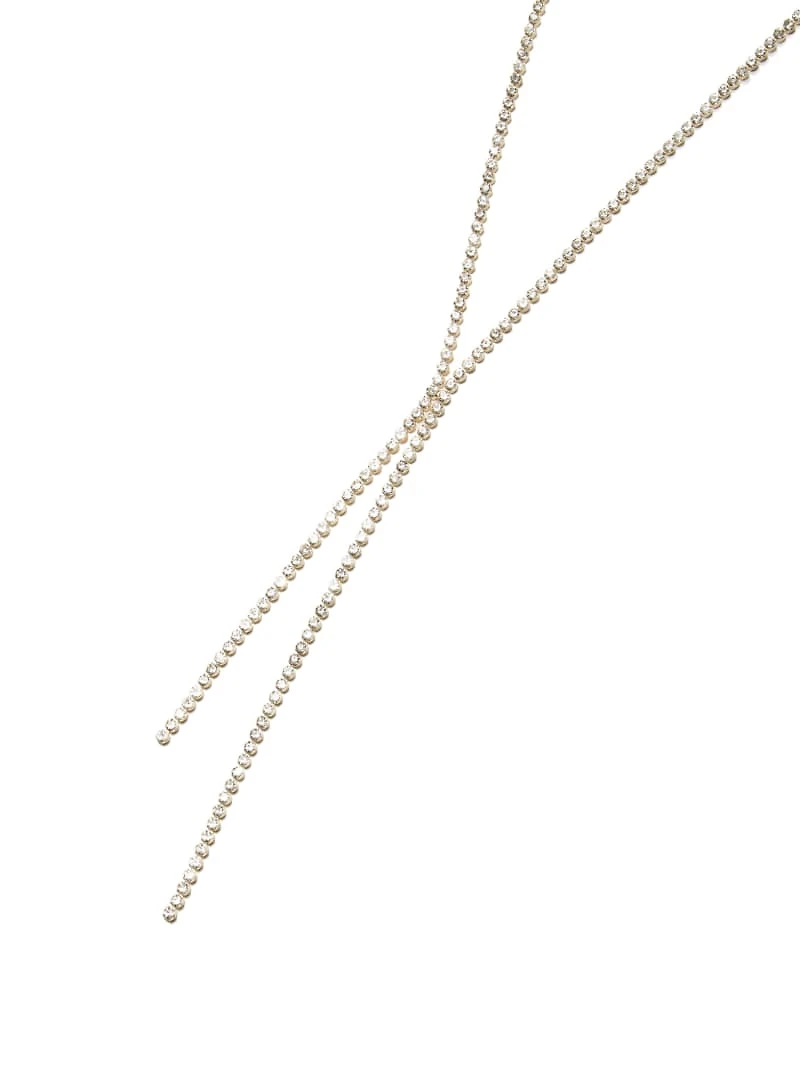 Gold-Tone Crystal Y Necklace