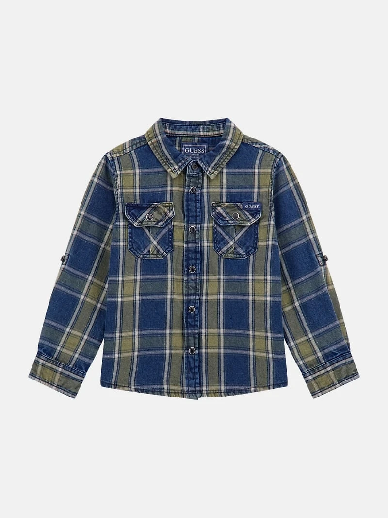 Plaid Twill Long-Sleeve Shirt (3M-7)