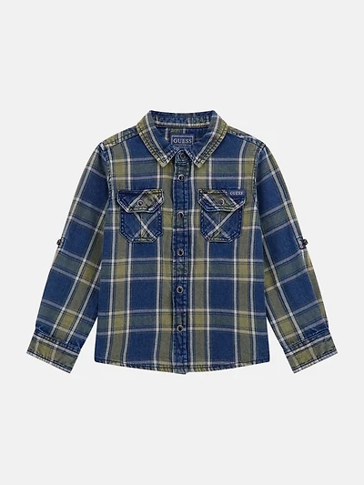 Plaid Twill Long-Sleeve Shirt (3M-7)