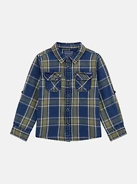 Plaid Twill Long-Sleeve Shirt (3M-7)
