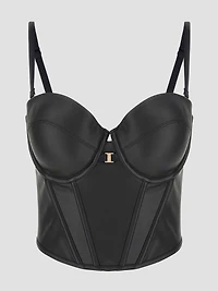 Tania Faux-Leather Padded Bustier