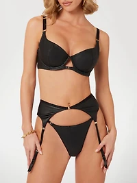 Tania Faux-Leather Suspender Belt