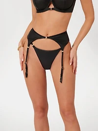 Tania Faux-Leather Suspender Belt