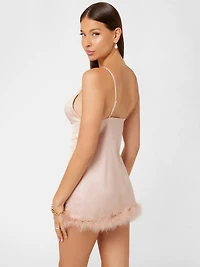 Eco Mini Feather Slip Dress