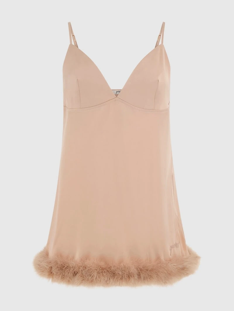 Eco Mini Feather Slip Dress