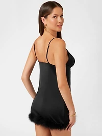 Eco Mini Feather Slip Dress