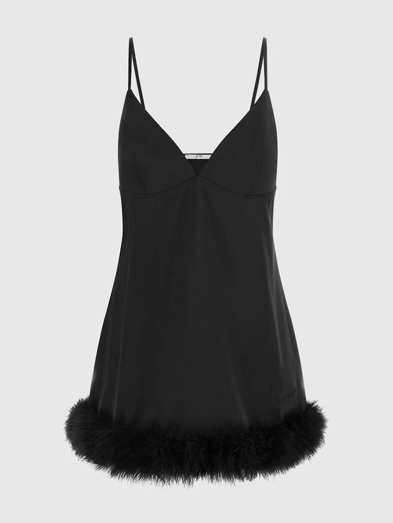 Eco Mini Feather Slip Dress