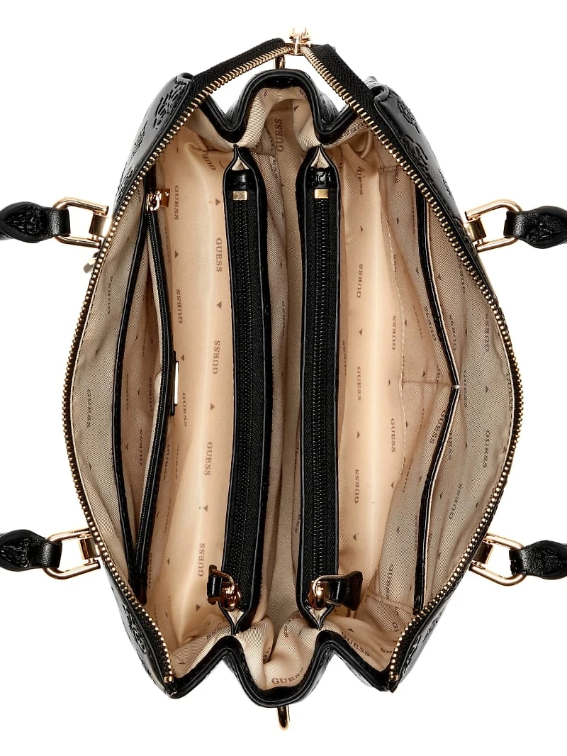 Dita Multi Comp Debossed Peony Satchel