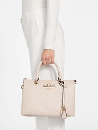 Dita Multi Comp Debossed Peony Satchel