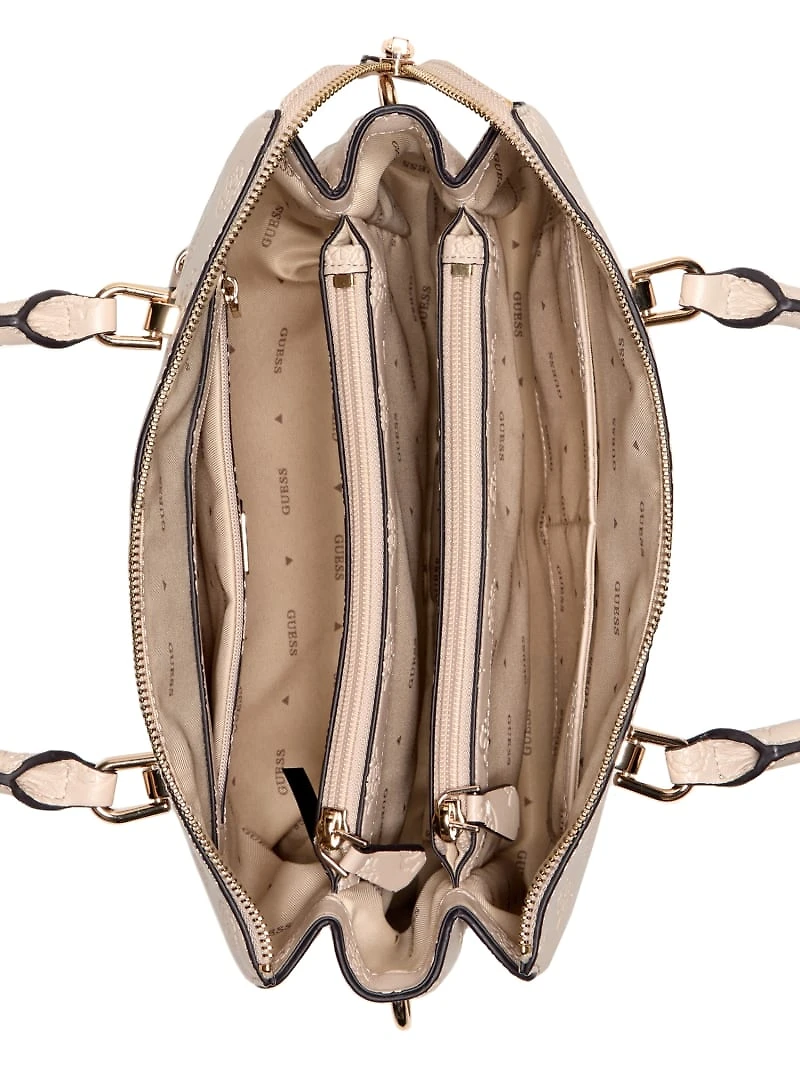 Dita Multi Comp Debossed Peony Satchel