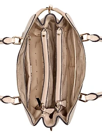 Dita Multi Comp Debossed Peony Satchel