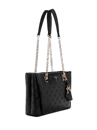 Tisha Debossed Peony Large Girlfriend Satchel