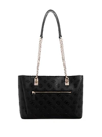 Tisha Debossed Peony Large Girlfriend Satchel