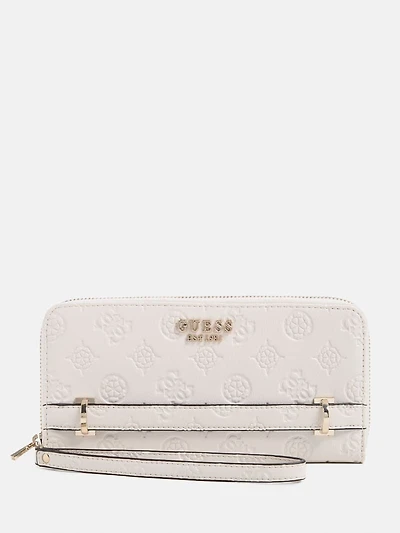 Zarela Debossed Large Zip-Around Wallet