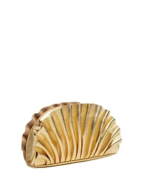 Shelly Metallic Leather Clutch
