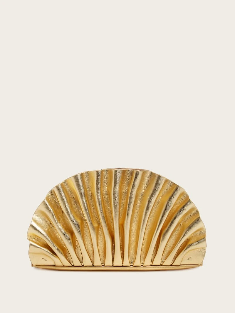 Shelly Metallic Leather Clutch