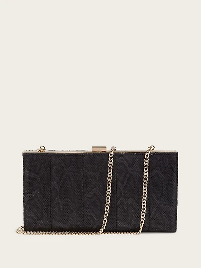 Quinn Floral Python Clutch