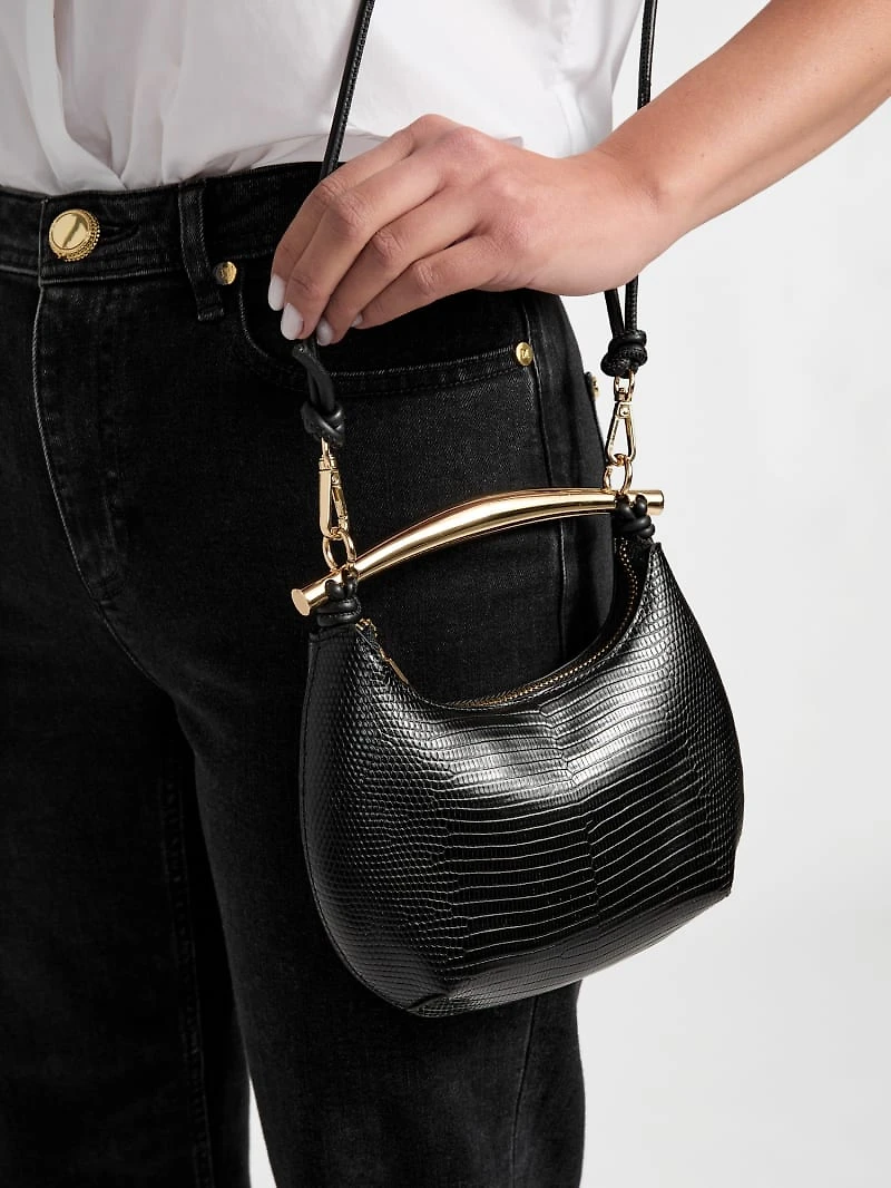 Victoria Leather Mini Hobo Bag
