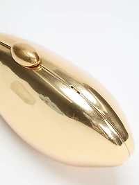 Metallic Oval Clutch