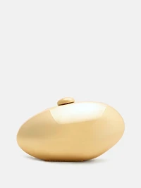 Metallic Oval Clutch