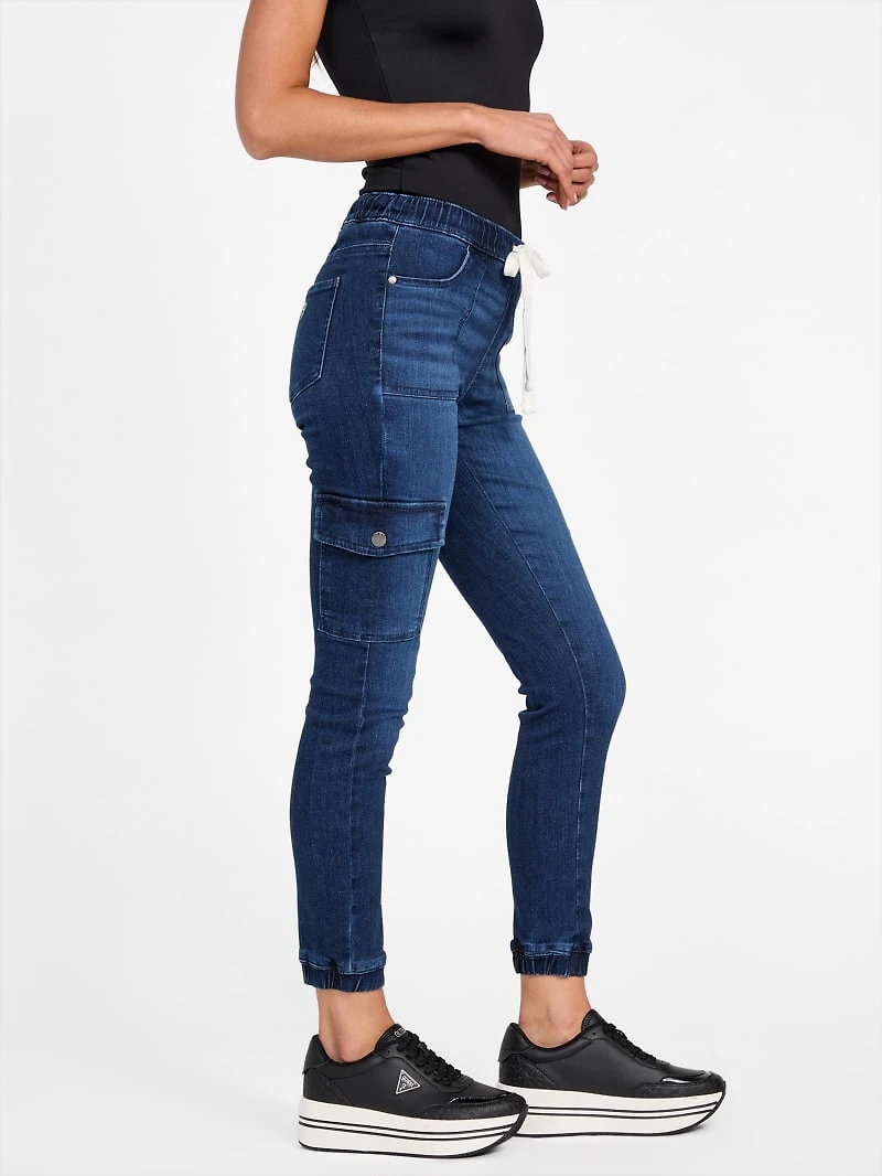 Eco Luna Mid-Rise Cargo Denim Joggers